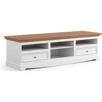 Tv Lowboard 167cm, Massivholz in weiß mit Eiche Optik BORMIO-163 Tv Lowboard 167cm, Massivholz in weiß mit Eiche Optik BORMIO-163 von LOMADOX