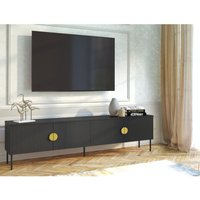 Tv Lowboard in Schwarz 200 cm MOLONG-166 von LOMADOX