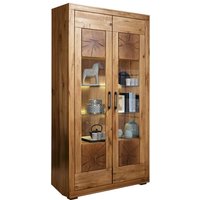 Vitrine 110cm, Wildeiche massiv geölt, montiert, WINNIPEG-69 von LOMADOX