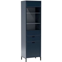 Vitrine in Indigo blau mit Rillenoptik LAURO-161 von LOMADOX