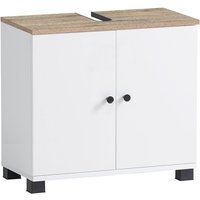 Lomadox - Waschbecken Unterschrank 60 cm weiß mit Eiche BARLETTA-80 Lomadox - Waschbecken Unterschrank 60 cm weiß mit Eiche BARLETTA-80 von LOMADOX