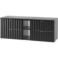 Waschbeckenunterschrank 140 cm breit in schwarz matt AVOLA-140 Waschbeckenunterschrank 140 cm breit in schwarz matt AVOLA-140 von LOMADOX