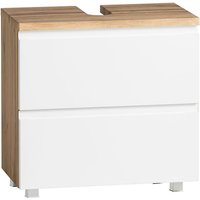 Waschbeckenunterschrank 60cm in Wotan Eiche Nb. mit weiß matt VASTO-03-WHITE, b/h/t ca. 60/56/35 cm Waschbeckenunterschrank 60cm in Wotan Eiche Nb. mit weiß matt VASTO-03-WHITE, b/h/t ca. 60/56/35 cm von LOMADOX