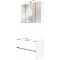 Lomadox - Waschplatz-Set 80 cm inkl. led Spiegelschrank ARLON-03 matt weiß BxHxT 80x200x55 cm von LOMADOX