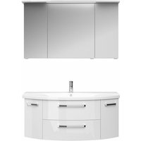Waschplatz-Set FES-4010-66 mit Unterschrank, Keramikbecken und Spiegelschrank in weiß glänzend - b/h/t: 121/175/48cm Waschplatz-Set FES-4010-66 mit Unterschrank, Keramikbecken und Spiegelschrank in weiß glänzend - b/h/t: 121/175/48cm von LOMADOX