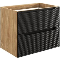 Waschtischunterschrank 70cm in Eiche mit schwarz OLUO-56-BLACK von LOMADOX