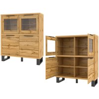 Wohn-/Esszimmer Highboard in Wotan Eiche Nb. HENDERSON-83, b/h/t ca. 120/140/45 cm von LOMADOX