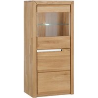 Wohn-/Esszimmer Vitrine halbhoch in Wildeiche massiv FOGGIA-52, b/h/t ca. 63/134/41 cm Wohn-/Esszimmer Vitrine halbhoch in Wildeiche massiv FOGGIA-52, b/h/t ca. 63/134/41 cm von LOMADOX