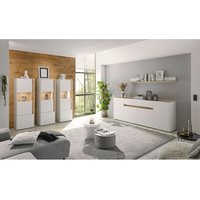 Wohnprogramm im modernen Stil CRISP-61 in weiß mit Absetzungen in Wotan Eiche Nb. Wohnprogramm im modernen Stil CRISP-61 in weiß mit Absetzungen in Wotan Eiche Nb. von LOMADOX