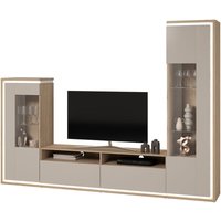 Wohnwand Eiche und kaschmir DRACHTEN-83 modern 3-teilig von LOMADOX