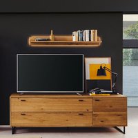 Wohnwand braun ALBACETE-05 Teilmassiv in Wildeiche 2-teilig mit Beleuchtung Wohnwand braun ALBACETE-05 Teilmassiv in Wildeiche 2-teilig mit Beleuchtung von LOMADOX