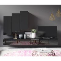 Wohnwand mit viel Stauraum in schwarz Hochglanz CAIRNS-132, b/h/t ca. 300/200/43 cm Wohnwand mit viel Stauraum in schwarz Hochglanz CAIRNS-132, b/h/t ca. 300/200/43 cm von LOMADOX