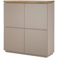 Lomadox - Wohnzimmer Highboard 113 cm breit in grau mit Deckplatte aus Akazie massiv, mit 4 Türen, modern PALMAS-05 Lomadox - Wohnzimmer Highboard 113 cm breit in grau mit Deckplatte aus Akazie massiv, mit 4 Türen, modern PALMAS-05 von LOMADOX