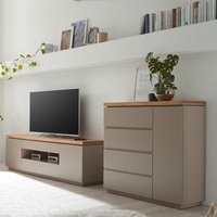 Wohnzimmer Set in grau mit Akazie massiv, modern mit Lowboard, Kommode, 2-teilig PALMAS-05 Wohnzimmer Set in grau mit Akazie massiv, modern mit Lowboard, Kommode, 2-teilig PALMAS-05 von LOMADOX