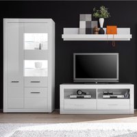 Wohnzimmer Wohnwand-Set BALVE-61 inkl. Vitrine mit led in Hochglanz weiß BxHxT: 265x198x45cm Wohnzimmer Wohnwand-Set BALVE-61 inkl. Vitrine mit led in Hochglanz weiß BxHxT: 265x198x45cm von LOMADOX