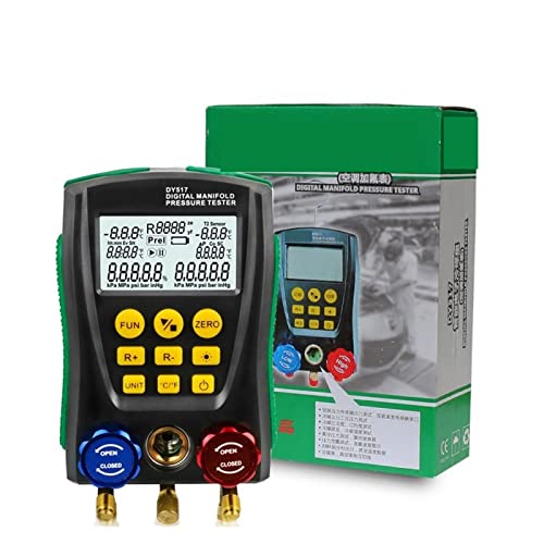 Digitales Manometer Auto Kältemittelverteiler Gauge Set Klimaanlage Digital Vakuumdruckprüfgerät Dy517. Temperaturtest-Tool-Kit von LOMCOT