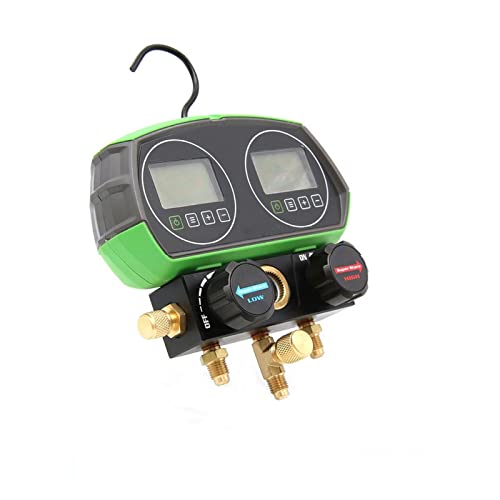 Digitales Manometer Digital-Verteiler-Spurkühlung-Vakuumdrucktemperatur-Leck-Tester-Dignostic-Werkzeug for 90 Arten von Kältemitteln(Double dial) von LOMCOT