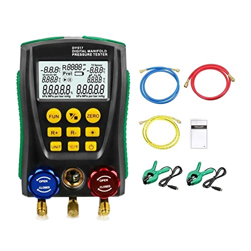 Digitales Manometer Dy517. Manometerkühlkühlungs-Klimaanlagen-Krümmer-Digital-Vakuumdruck-Temperaturzähler-Tester for Auto nach Hause(Carton Packaging) von LOMCOT