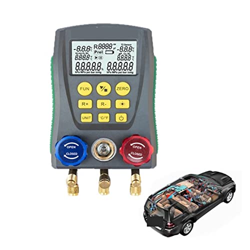 Digitales Manometer Kühlung digitaler Verteilermessgerät Auto Klimaanlage Drucktemperatur Elektronische Manometer Messgerät M4yd. von LOMCOT