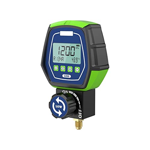 Digitales Manometer L202 Klimaanlage Kältemittel HVAC. Vakuumtemperatur-Tester Digital-Verteiler-Messgerät-Leck-Tester-Manometer von LOMCOT