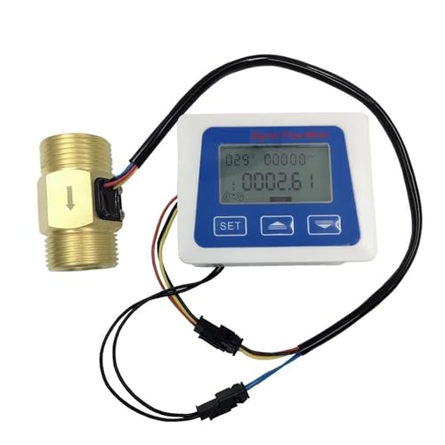 Durchflussmesser Digitaler Durchflussmesser 1" Turbinen-Durchflusssensor 4-45 l/min + NTC-Temperaturmessrate Gesamtliter(Brass) von LOMCOT