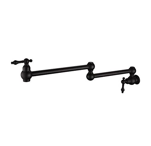 Fester Messing-Topf-Füllstoff-Tap-Doppelgelenk-Schwingwand-Halterung Küchen-Pot-Füller-Wasserhahn Mehrere Farben Tippen Sie auf(Noir) von LOMCOT