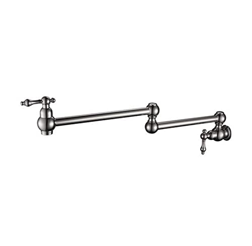 Fester Messing-Topf-Füllstoff-Tap-Doppelgelenk-Schwingwand-Halterung Küchen-Pot-Füller-Wasserhahn Mehrere Farben Tippen Sie auf(Silver Chrome) von LOMCOT