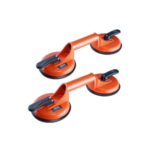 Glassauger 4,7" 2er Pack 330 lbs Glas-Vakuum-Saugnapf-Vakuumsauger mit Aluminiumgriff for Heben von Glas, Granit, Fliesen, Metall und Holzplatten von LOMCOT