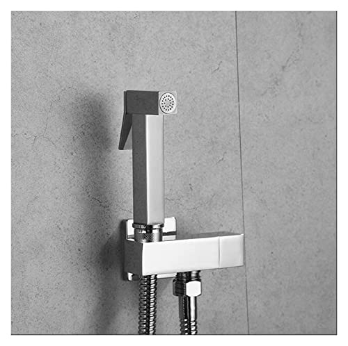 Hand Held Bidet Sprayer Douche WC-Kit Bidet Wasserhahn Rose Gold Square Shattaf Dusche Kopf Kupfer Ventil Set Jet Bidet Wasserhahn(A) von LOMCOT