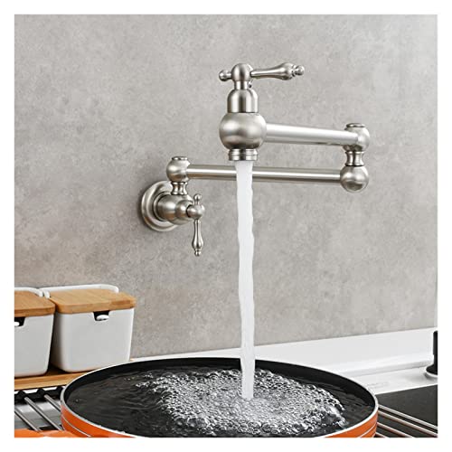 In-Wall Einzelne Kaltwasser-Wasserhahn Küchenherd kann gedehnt und verlängert Wäschehahn MOP-Pool-Waschbecken-Wasserhahn antike(Brushed gold) von LOMCOT
