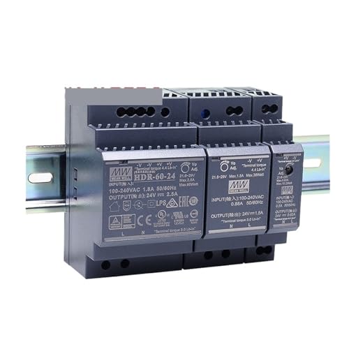 Schaltnetzteil-Adapter HDR-15 30 60 100 150 Serie DC 5V 12V 15V 24V 48V Ultra Slim Stufenförmis DIN-Schienen-Netzteil(15V,HDR-100) von LOMCOT