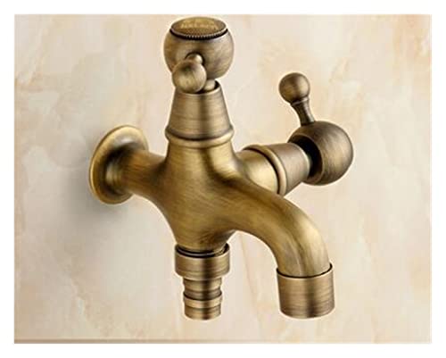 Messing Tap Harmet Garten Garten Bibcks Antike Messing Dragon Geschnitzte Waschmaschine Wasserhahn Outdoor Wasserhahn Einzelner Kalthahn(Blue) von LOMCOT