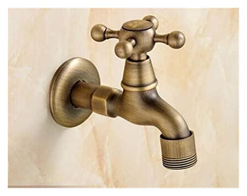 Messing Tap Harmet Garten Garten Bibcks Antike Messing Dragon Geschnitzte Waschmaschine Wasserhahn Outdoor Wasserhahn Einzelner Kalthahn(Green) von LOMCOT