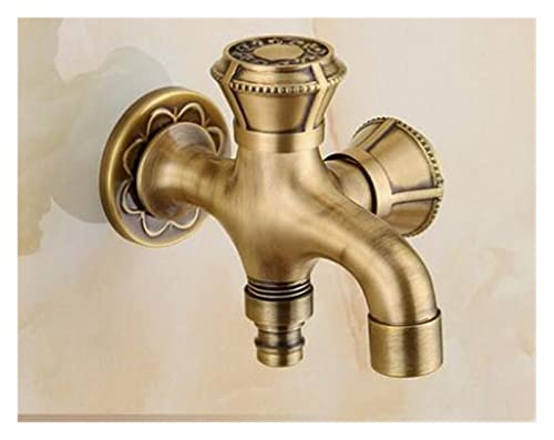 Messing Tap Harmet Garten Garten Bibcks Antike Messing Dragon Geschnitzte Waschmaschine Wasserhahn Outdoor Wasserhahn Einzelner Kalthahn(Light Green) von LOMCOT