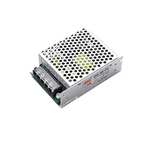 Schaltnetzteil-Adapter 50-W-Schaltnetzteil AC zu DC 5 V 10 A 12 V 4,1 A 15 V 3,3 A 24 V 2 A, ultradünner Mini-Transformator mit Einzelausgang MS-50-24(24V) von LOMCOT