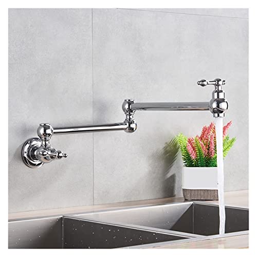 Schwarz gedreht küche waschbecken kalt wasserhahn wasserhahn feste messing basin waschbecken swivel wasserhaarchen wand montiert topf füller wasserhahn(Chrome Polish) von LOMCOT