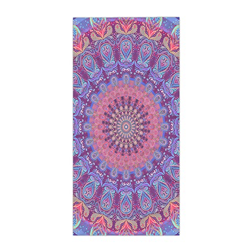 LOMDEM Lila Rosa Bohemien Strandtuch Mikrofaser Für Schnelles Trocknen Für Frauen SporttuchvSchwimmen Und Surfen Badetuch Sonnenstuhl Handtuch Matte Travel Camping Handtücher (Farbe 1,80x160 cm) von LOMDEM