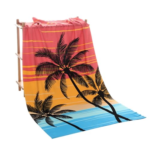 LOMDEM Mikrofaser Strandtuch 100x180 cm Mehrfarbig Gestreift Tiere Leopard Bedruckt Jungen Mädchen Männer Frauen Badetuch Schnelltrocknend Schwimmen Surfen Duschen Sauna Handtuch (Bunt 2) von LOMDEM
