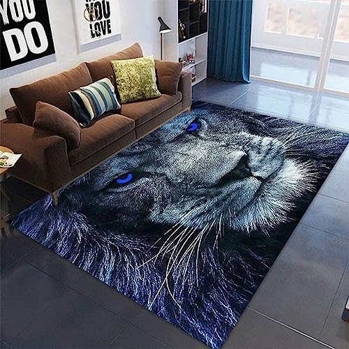 LOMDEM Tierdruckteppich Löwe Tiger Yin Yang Traumfänger Wolf Wohnzimmer Schlafzimmer Teppich Dekoration Kinderzimmer-Teppich Spielteppich Flurteppich Doormat Teppiche für Küche (Farbe 1,100x150 cm) von LOMDEM