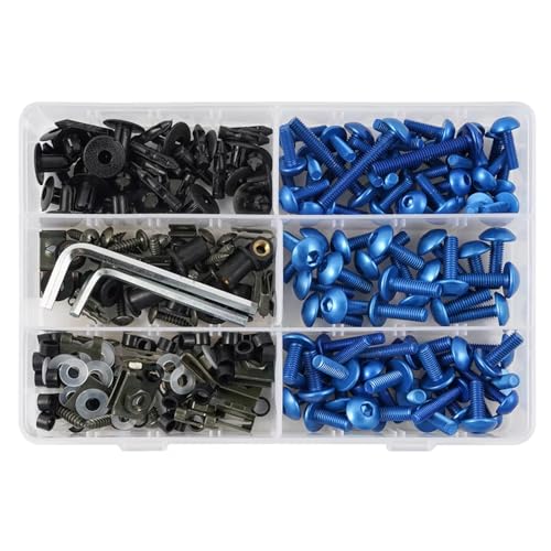 LOMGYHFD Motorrad Schrauben Kit Für CBR600RR CBR1000RR CBR929RR CBR50R 253 STÜCKE Motorrad Mutter Schrauben Stellschraube Senkkopfschrauben Motorrad Mechanische Teile(Blue) von LOMGYHFD