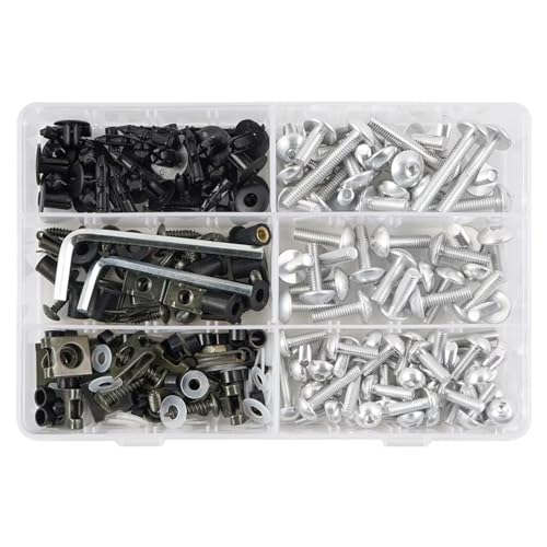 LOMGYHFD Motorrad Schrauben Kit Für CBR600RR CBR1000RR CBR929RR CBR50R 253 STÜCKE Motorrad Mutter Schrauben Stellschraube Senkkopfschrauben Motorrad Mechanische Teile(Silver) von LOMGYHFD