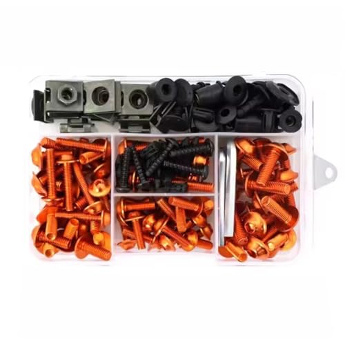 LOMGYHFD Motorrad Schrauben Kit Für CRF1000L Für CRF1100L Für Afrika Für Twin Für ST1100 Motorrad Unterlegscheiben Muttern Schrauben Sortiment Motorrad Mutter Komplette Schrauben Kit(Orange) von LOMGYHFD