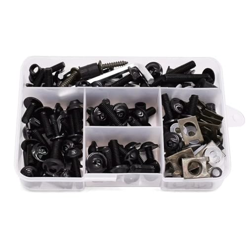 LOMGYHFD Motorrad Schrauben Kit Für CRF450R CRF250X CRF450X CRF230F XR230 XR250 XR400 Universal Motorrad Verkleidung Körper Schrauben Kit Verschluss Clips Schraube Muttern(Black) von LOMGYHFD