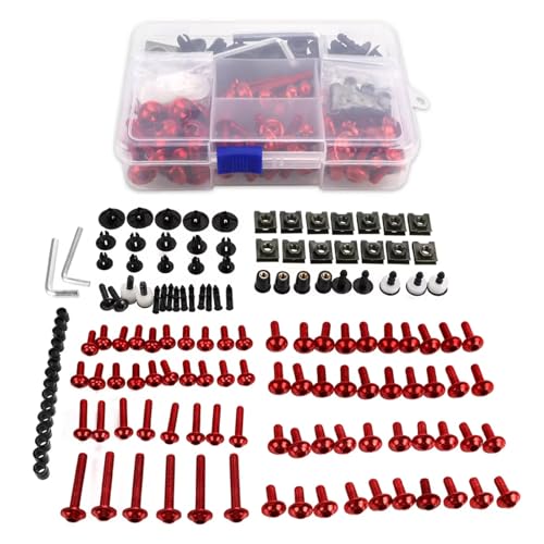 LOMGYHFD Motorrad Schrauben Kit Für GT600 GT400 FSC600 ST1100 ST1300 ST1300A Motorrad Verkleidung Körper Schrauben Kit Clips Schraube Motorrad Befestigungen Schrauben Mutter Clips Kit(Red) von LOMGYHFD