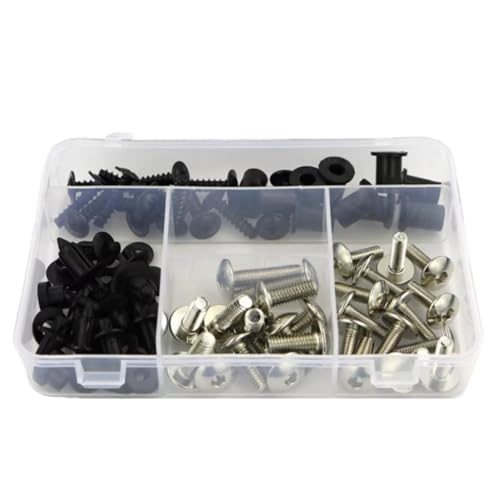 LOMGYHFD Motorrad Schrauben Kit Für Ninja1000 Für Z1000S Für Z1000SX 2011-2024 Motorrad Komplettes Verkleidungsschrauben-Kit Motorradbefestigungsschrauben-Muttern-Clips-Kit(Silver) von LOMGYHFD