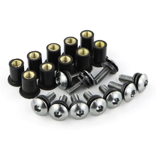 LOMGYHFD Motorrad Schrauben Kit Für VTR1000 Für RC51 Für VTR1000F Für VFR750 Für VFR800 Für VFR1200F Für M5 Motorradbefestigungen Schrauben Mutter Clips Kit Motorrad Mechanische Teile(Metallic) von LOMGYHFD