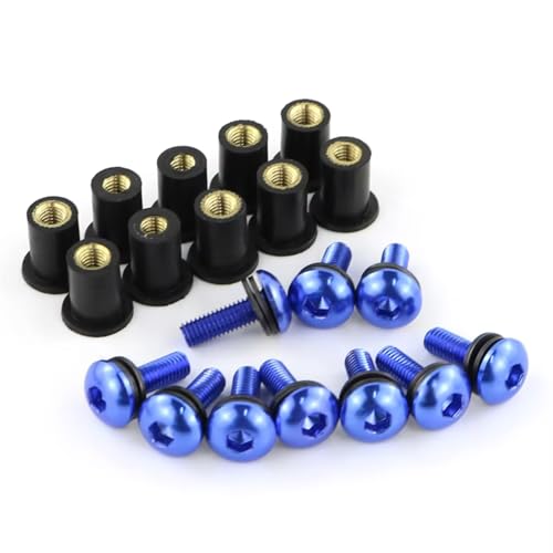 LOMGYHFD Motorrad Schrauben Kit Für VTR1000 Für RC51 Für VTR1000F Für VFR750 Für VFR800 Für VFR1200F Für M5 Motorradbefestigungen Schrauben Mutter Clips Kit Motorrad Mechanische Teile(Blue) von LOMGYHFD