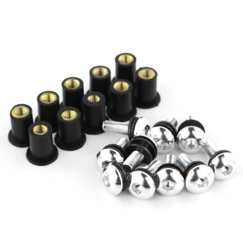 LOMGYHFD Motorrad Schrauben Kit Für VTR1000 Für RC51 Für VTR1000F Für VFR750 Für VFR800 Für VFR1200F Für M5 Motorradbefestigungen Schrauben Mutter Clips Kit Motorrad Mechanische Teile(Silver) von LOMGYHFD