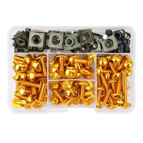 LOMGYHFD Motorrad Schrauben Kit Für XLV600 XLV650 XLV700 NX650 FMX650 XRV650 TRX300EX 190PCS Motorrad Vollverkleidungsschraubensatz Schrauben Muttern Motorrad-Montagesätze(Yellow) von LOMGYHFD