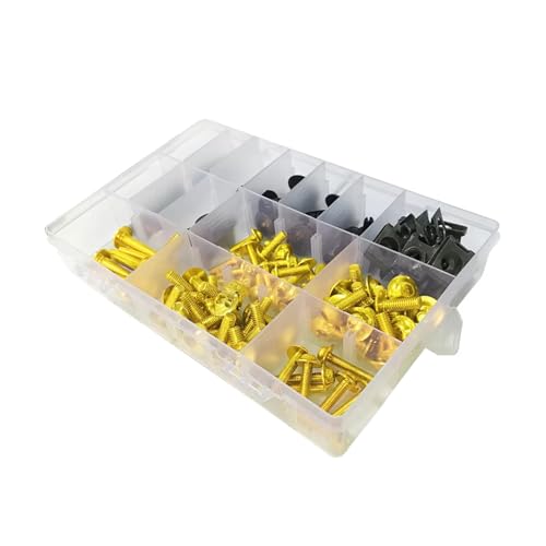 LOMGYHFD Motorrad Schrauben Kit Für Z250 Z300 Z400 Z650 Z750 Z800 Z900 Z900RS Z1000 Z1000SX Motorrad Mutter Schrauben Set Schraube Senkkopf Schrauben Motorrad Mechanische Teile(Yellow) von LOMGYHFD